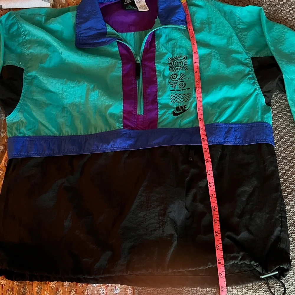 Vintage Adidas ACG Pullover Windbreaker Color: Turquoise Blue and Purple Size: L - Picture 10 of 14